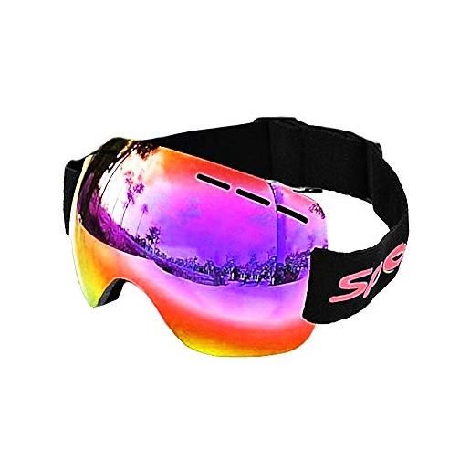 Inception Pro infinite occhiali snowboard maschio - uomo - specchio - maschera da sci - anti nebbia - protezione uv otg - rosso - traspiranti - idea regalo originale