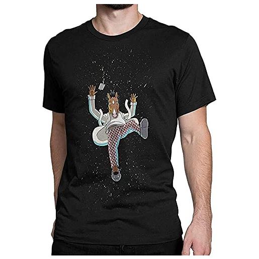 postcode bojack horseman falling in space t-shirt, cotton tee black. Black camicie e t-shirt(medium)