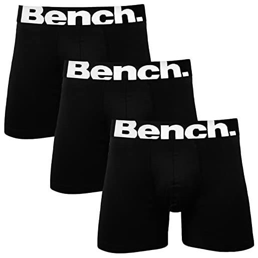 Bench talwar - boxer da uomo, con elastico, confezione da 3, colore: nero, nero , m