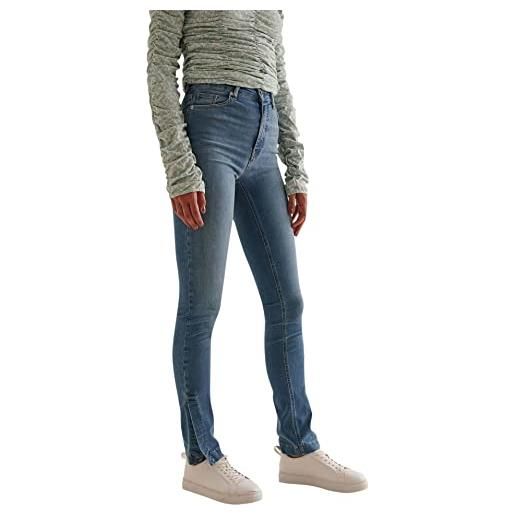NA-KD side slit skinny jeans, blu medio, 38 donna