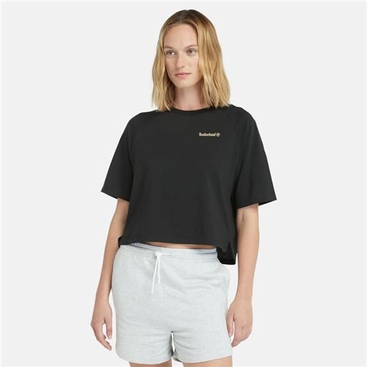 Timberland t-shirt traspirante da donna in colore nero colore nero