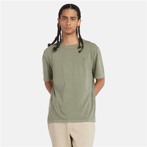 Timberland t-shirt garment-dyed da uomo in verde verde