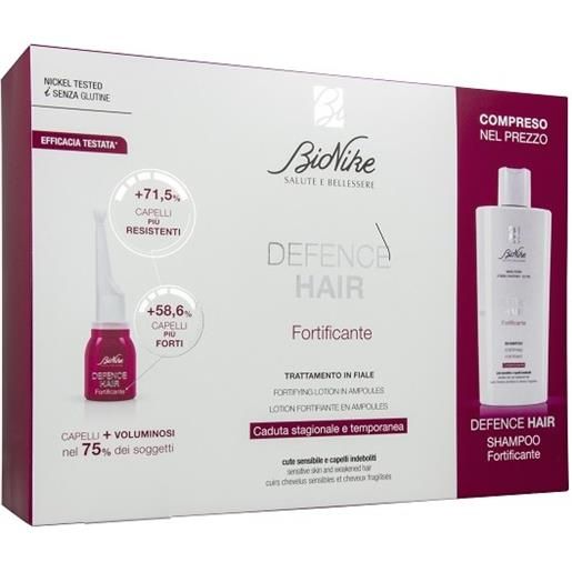 Bionike defence hair fortificante trattamento in fiale + shampoo kit