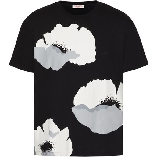 Valentino Garavani t-shirt con stampa flower portrait - nero