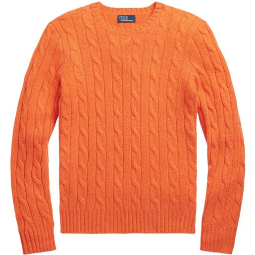 Polo Ralph Lauren maglione con lavorazione a trecce - arancione