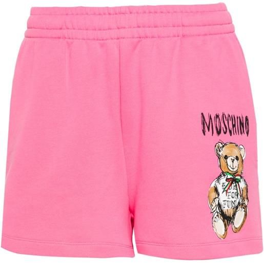 Moschino shorts con stampa teddy bear - rosa