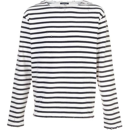 R13 striped t-shirt - bianco