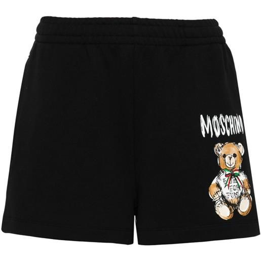 Moschino shorts con stampa teddy bear - nero