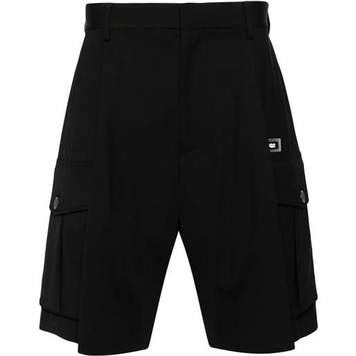 Dsquared2 shorts con pieghe - nero