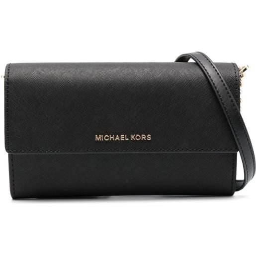 Michael Michael Kors clutch con placca logo - nero