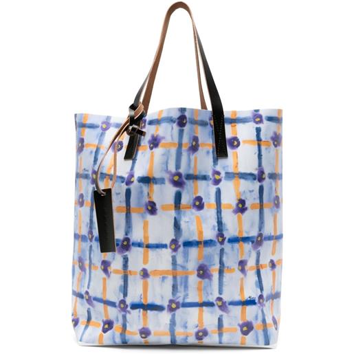 Marni borsa tote con design color-block - blu
