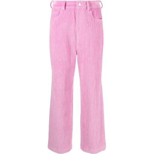 Nanushka pantaloni josine in velluto - rosa