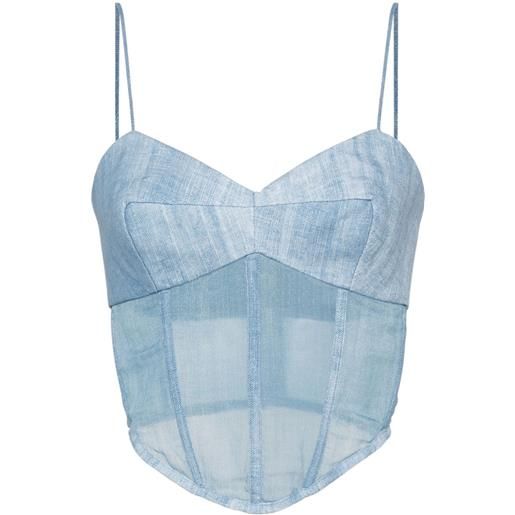 Ermanno Scervino corsetto semi trasparente - blu