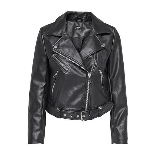 ONLY female giacca in similpelle vera, nero, l
