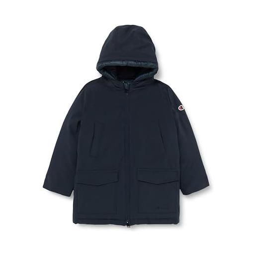 Champion legacy legacy outdoor b - neoprene poly-plain woven hooded giacca imbotita, nero, 11-12 anni bambino fw23