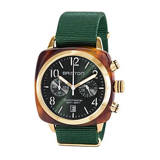 BRISTON - clubmaster classic acetato - cronografo oro/verde inglese, verde inglese oro, cinturino, verde inglese oro, cinghia