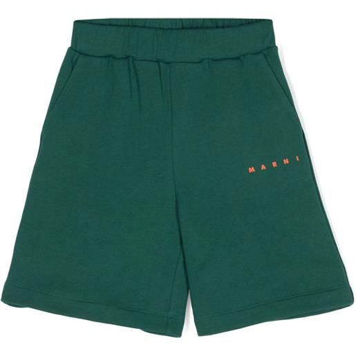 Marni kids pantalone in cotone verde