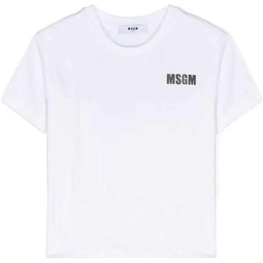 Msgm kids t-shirt in cotone bianco