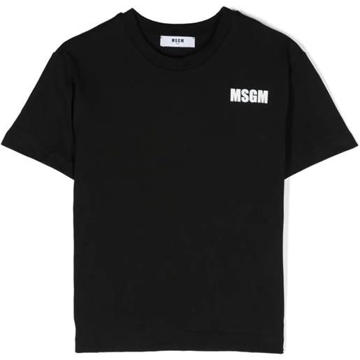 Msgm kids t-shirt in cotone nero