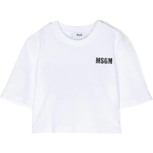 Msgm kids t-shirt in cotone bianco