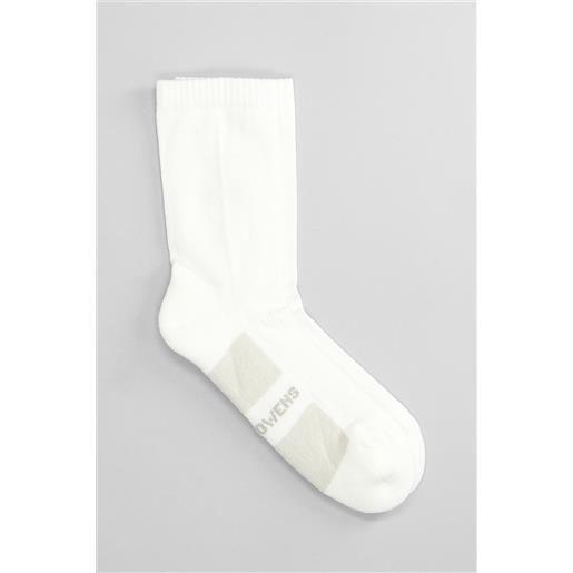 Rick Owens calzini glitter socks in cotone bianco