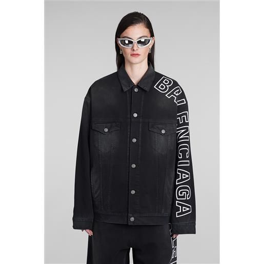 Balenciaga giacche denim in cotone nero