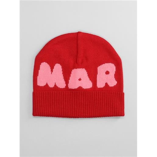 Marni kids cappello in lana rossa