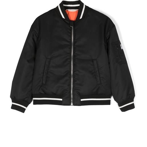 Palm Angels kids bomber in poliamide nera