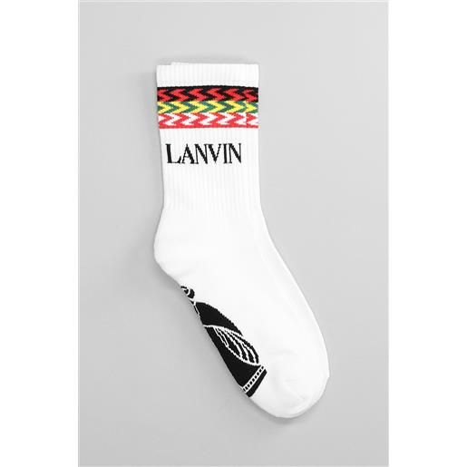 Lanvin calzini in cotone bianco e nero