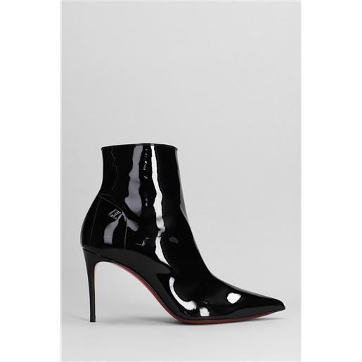 Christian Louboutin tronchetti tacco alto sporty kate booty in vernice nera