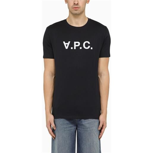 A.P.C. t-shirt girocollo navy con logo