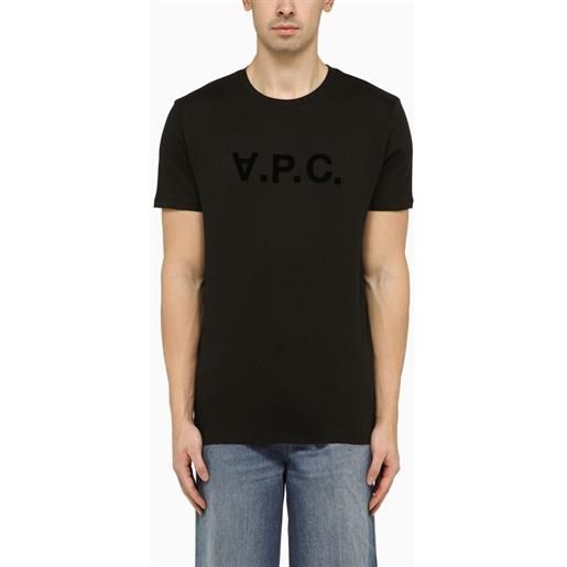 A.P.C. t-shirt girocollo nera con logo