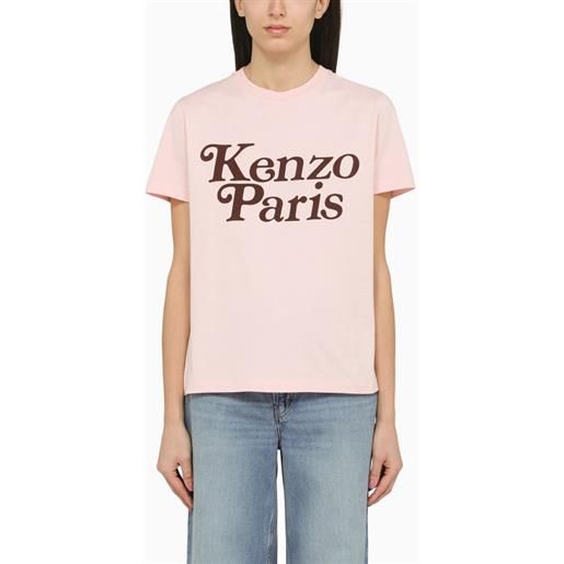 KENZO t-shirt rosa in cotone con logo
