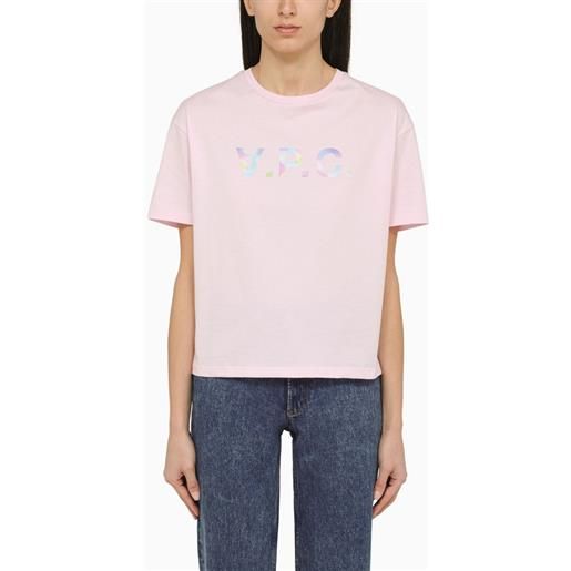 A.P.C. t-shirt rosa in cotone con logo
