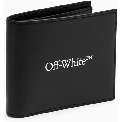 Off-White™ portafoglio bi-fold nero in pelle con logo