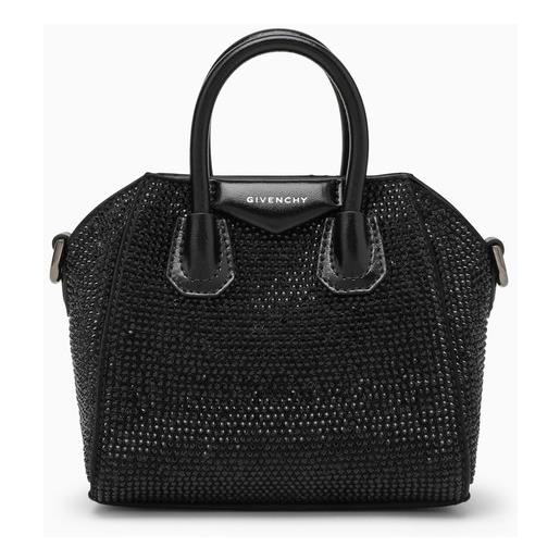 Givenchy borsa antigona micro nera con strass