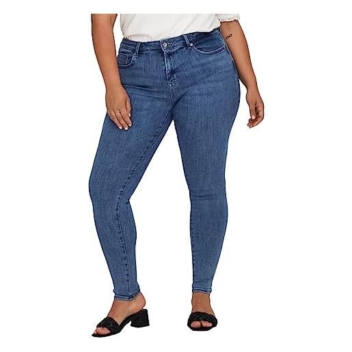 ONLY CARMAKOMA carpower mid skinny push up rea2981 noos jeans fit, denim blu scuro, 48w x 32l donna