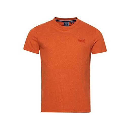 Superdry maglietta da uomo con logo vintage embroidered m1011245b, 5ey/rust orange marl, xs