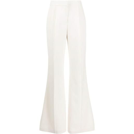Elie Saab pantaloni svasati con pieghe pressate - bianco