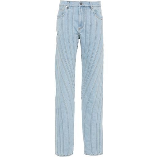 Mugler jeans con dettaglio cuciture - blu