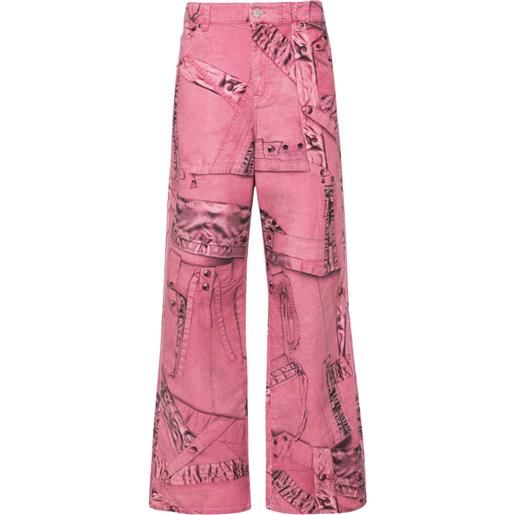 Blumarine pantaloni con stampa - rosa