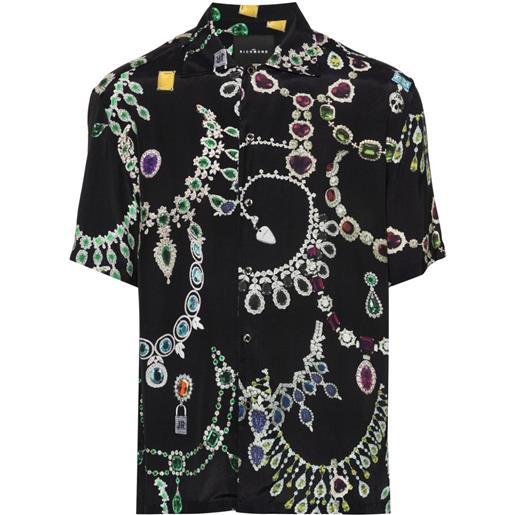 John Richmond camicia con stampa jewellery-stones - nero