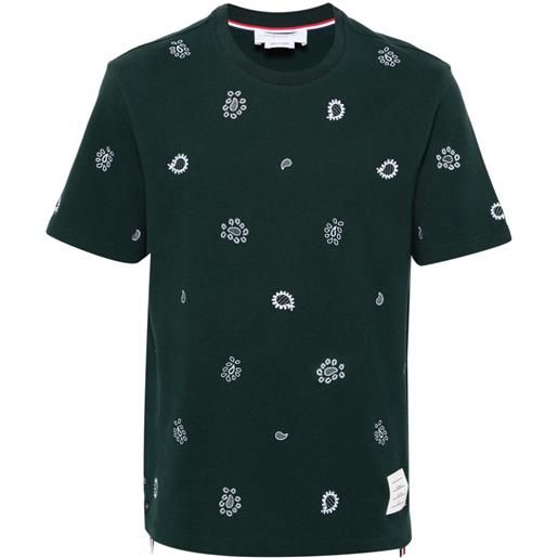 Thom Browne t-shirt con ricamo - verde