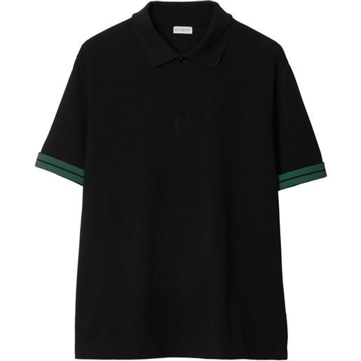 Burberry camicia con polsini a righe - nero