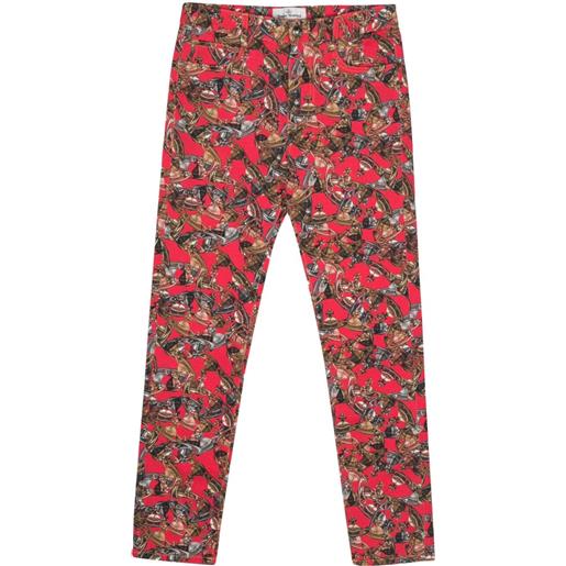 Vivienne Westwood pantaloni con stampa orb - rosso