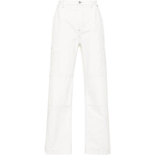 MM6 Maison Margiela pantaloni dritti con ricamo - bianco