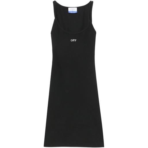 Off-White abito corto con ricamo - nero