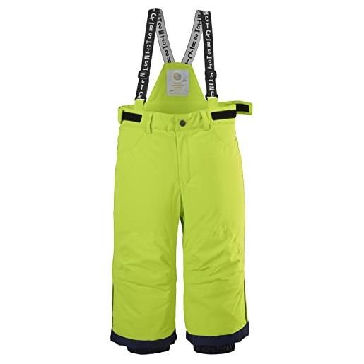 Killtec 7 mns ski pnts pantaloni funzionali da sci con bretelle e ghette antineve, lime, 122-128 unisex-adulto
