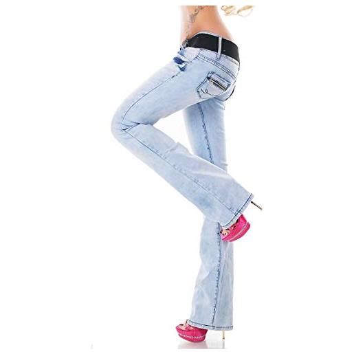 Label by Trendstylez trendstylez w340 - jeans elasticizzati da donna, colore: azzurro blu 42