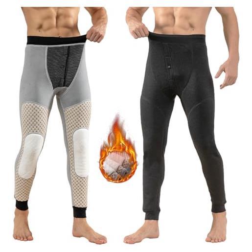 DRABEX 2023 winter lamb wool plus velvet thickened graphene heating knee pads warm pants for men, men's winter thermal pants (5xl)
